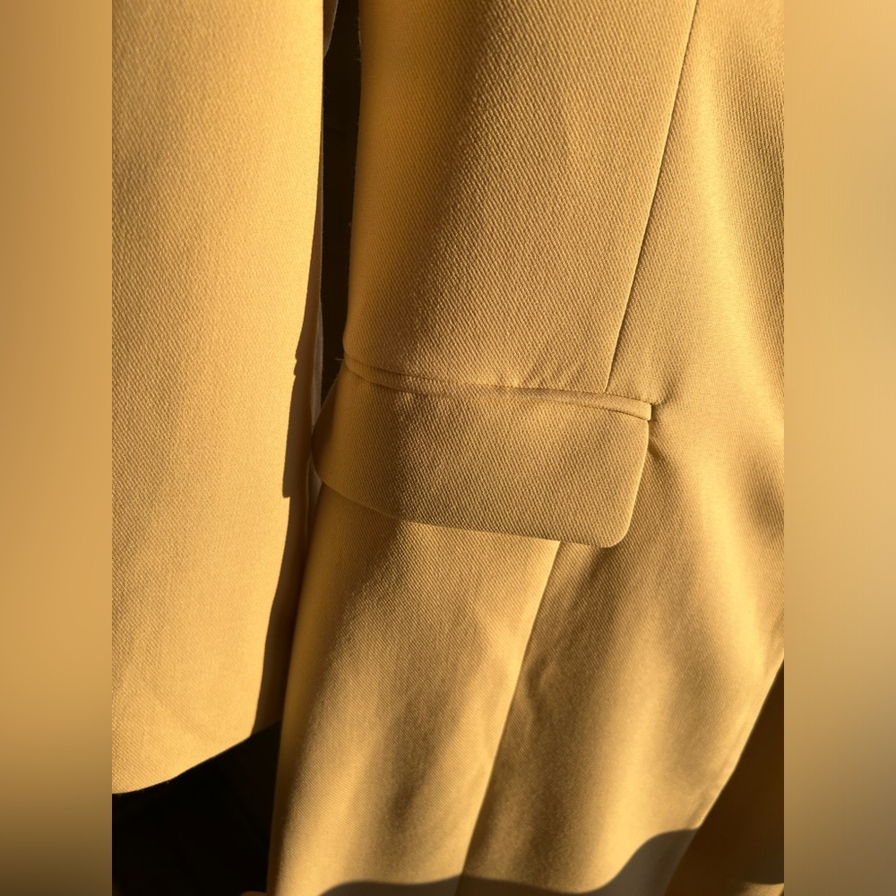 🆕🌾Avec Les Filles Anthropologie Tan Long Fitted Coat Breasted Classic Outerwear - Picture 7 of 17
